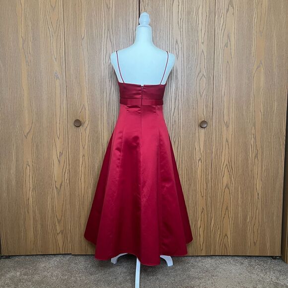 David's Bridal Dress Size 2 Cherry Red Bow Holiday Christmas Party Prom Formal - Picture 6 of 12